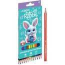 Карандаши 12цв., пластиковые deVENTE "Little Rabbit" 2М, диаметр грифеля 3 мм, шестигранные, пластиковый корпус, в картонной коробке 5022636