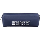 Пенал "deVENTE. Introvert" 21x6x6 см, плотный износостойкий полиэстер с водоотталкивающей пропиткой, 2 отделения на молнии, прямоугольный для 40 предметов, темно-синий 7020669
