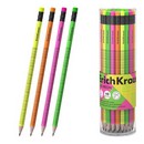 Карандаш ErichKrause 2x2 Neon НВ, чернографитный круглый, с ластиком 65383