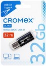 Флеш-диск 32 GB, CROMEX (КРОМЕКС) Ultra USB 3.1, металлический корпус, черный 514163