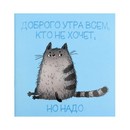 Блокнот 130х130 мм, 32 л. "ХМУРЫЙ КОТ"  блок - белый офсет 65 г/м?, дизайнерский блок , мягкий переплёт, матовая ламинация, выборочный УФ-лак 74041
