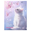Дневник школьный "КОТ И БАБОЧКИ"  твёрдый переплёт, А5+, 48 л., тиснение фольгой, глянцевая ламинация, печать в одну краску, универсальная шпаргалка, Феникс+ 72747