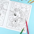 Книжка-раскраска для детей "Любимая раскраска" "МИЛЫЕ ЕДИНОРОГИ" 200х260 мм, 8 л., блок - офсет 100 г/м?, печать в одну краску, мягкий переплёт (2 скобы), Феникс+ 74123