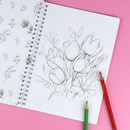 Книжка-раскраска для детей. Серия "Красивая раскраска" " ЦВЕТЫ"150х210 мм, 32 л., блок - офсет 120 г/м?, печать в одну краску, обл - мелованный картон 200 г/м?, гребень по длинной стороне, Феникс+ 72250