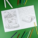 Книжка-раскраска для детей. Серия "Раскраска с наклейками" "ДЛЯ МАЛЬЧИКОВ" 215х280 мм, 8 л., блок - офсет 100 г/м?, печать в одну краску, обл - мелованный картон 200 г/м?, мягкий переплёт (2 скобы), Феникс+ 72633
