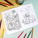 Книжка-раскраска для детей. Серия «Раскраски А5 с наклейками» " КОТЫ" 165х235 мм, 8 л., блок - офсет 100 г/м?, печать в одну краску, обл - мелованный картон 200 г/м?, мягкий переплёт (2 скобы), Феникс+ 67899