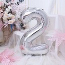 Шар фольгированный 40" Цифра 2, цвет серебряный 1386215 1386215    