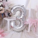 Шар фольгированный 40" Цифра 3, цвет серебряный 1386216 1386216    