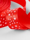 Лента атласная 15мм*25±1ярд(23м±1м) звёзды №026 красный АУ 1902818 1902818    
