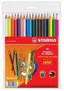 Карандаши 15цв. + 3 флю цв. Stabilo в пластиковой упаковке 1218-77-01